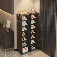 Stackable and adjustable shoe organizer space gain