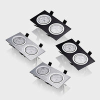 Variable intensity square led-mounted spotlights for interior lighting