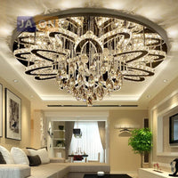 Modern led ceiling lamp in crystal and stainless steel elegant design for interior