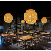 Hanging Lamp in Bamboo Chinese Style, 30cm, Decorative Light Nik, Ideal for Restaurant