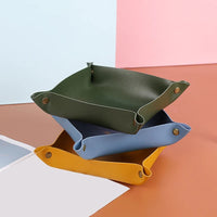 Nordic leather storage tray versatile office organizer