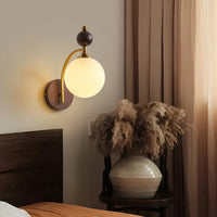 Vintage wall sconce in copper and wood for interior