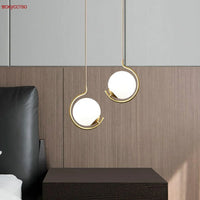 Nordic pendant light in metal and glass with decorative led ball