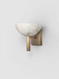 Circular wall sconce in marble and copper modern antique style