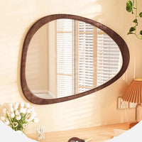 Middle century wooden wall mirror trend HD reflective