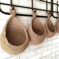 Hand woven wall basket for decorative fruits and vegetables