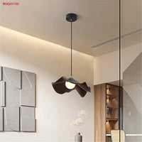 Iron and wood pendant light Nordic cottage style for restaurant and loft