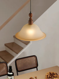 Japanese retro style solid wood pendant light for interior decoration