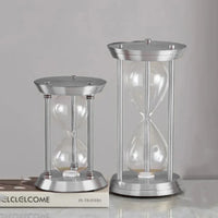 Decorative metal clear hourglass bottle with coloured sand