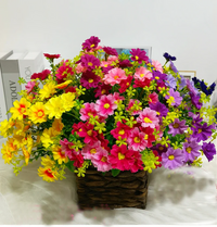 Uv-resistant artificial flower set for outdoor decoration