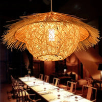 Chinese rattan during light, hand five straw hat lampshade during light, living room decoration, indoor lighting fixtures