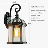 Retro aluminum wall sconce for outdoor garden and alley