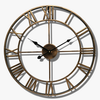 Wall clock Roman decorative numerals for interior and exterior