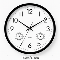 Waterproof wall clock with temperature and humidity display