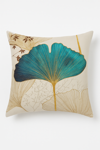Leaf Ginkgo Floral Throw Pillow Cover for Home Decor