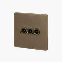 3 lane triple switch in aged bronze steel rounded edges