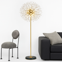Luxury floor lamp scandinavia golden chrome dandelion for interior