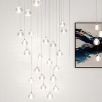 Luxury design crystal chandelier for modern spiral staircase