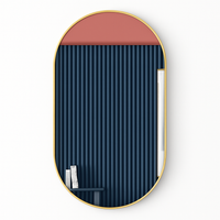 Wall-shaped oval mirror for bathroom and makeup