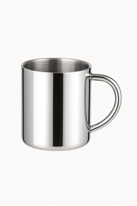 Double walled stainless steel mug with unbreakable handle