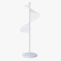 Self-supporting iron scarf display with 30 pendant light rods