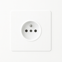 Matte White Steel Square Electrical Outlet with Rounded Edges