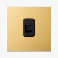RJ45 brushed gold steel socket