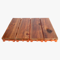 Wood-Look Interlocking Deck Tile Slats for Terrace
