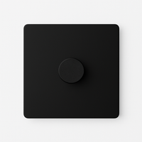 Black Matt Steel Dimmer Variator, 86 X 86 mm