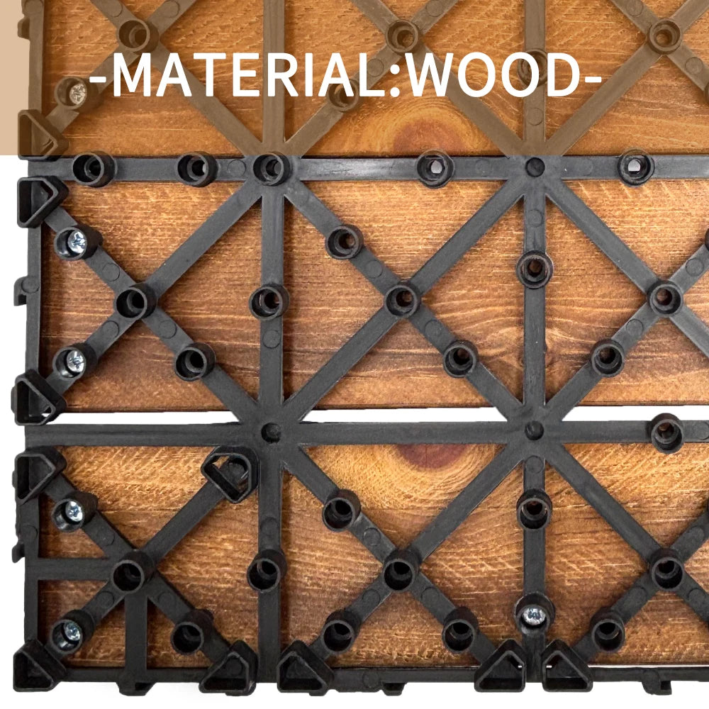 30-Pack Solid Wood Interlocking Deck Tiles for Patios & Balconies - view 4