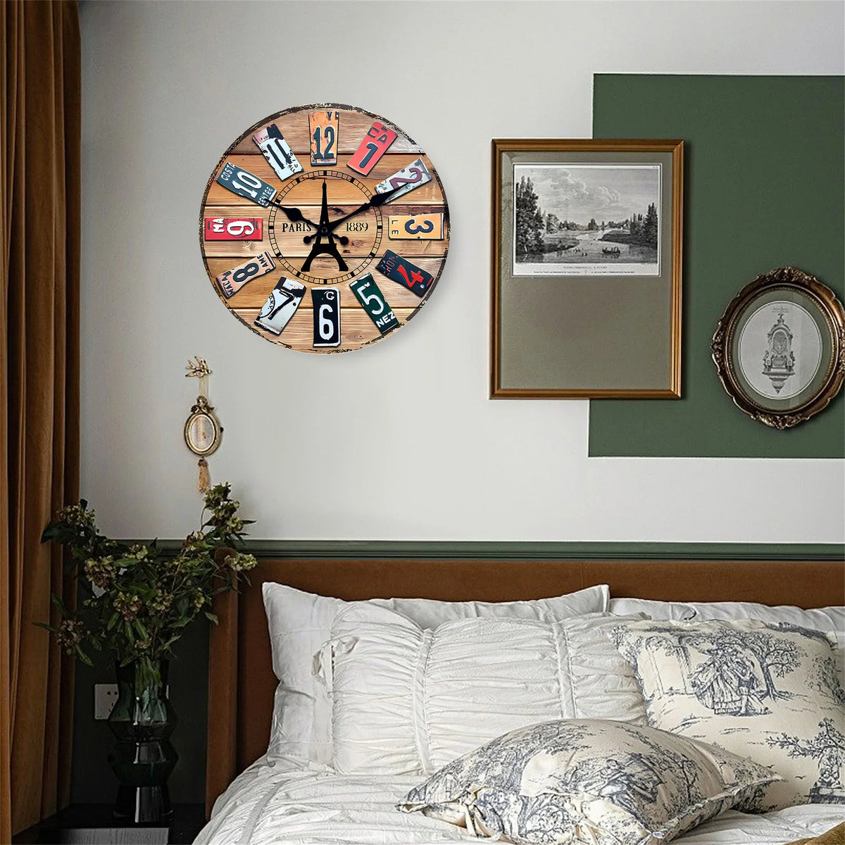 Digital retro decorative silent retro wooden wall clock - view 4