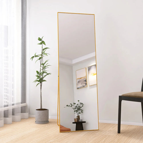 1620x530mm gold full-length mirror,vertical,suspended or wall mounted mirror with bracket,made aluminum alloy rectangular frame - view 2