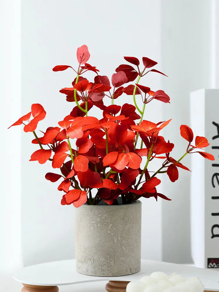Artificial plants schefflera clover and eucalyptus for home decoration - view 2
