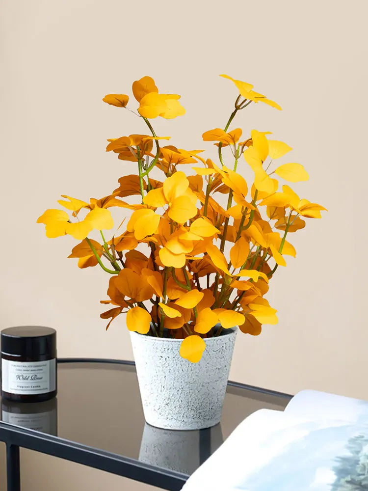 Artificial plants schefflera clover and eucalyptus for home decoration - view 4