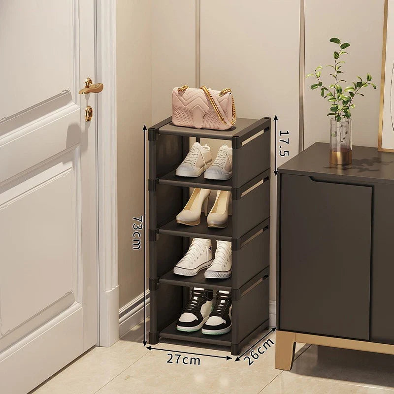 Stackable and adjustable shoe organizer space gain - Noir5 couches