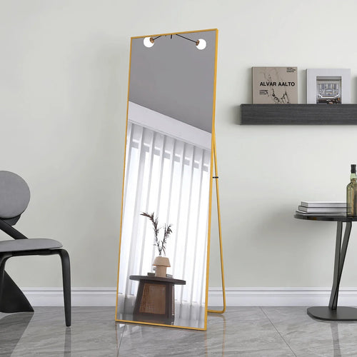 1620x530mm gold full-length mirror,vertical,suspended or wall mounted mirror with bracket,made aluminum alloy rectangular frame