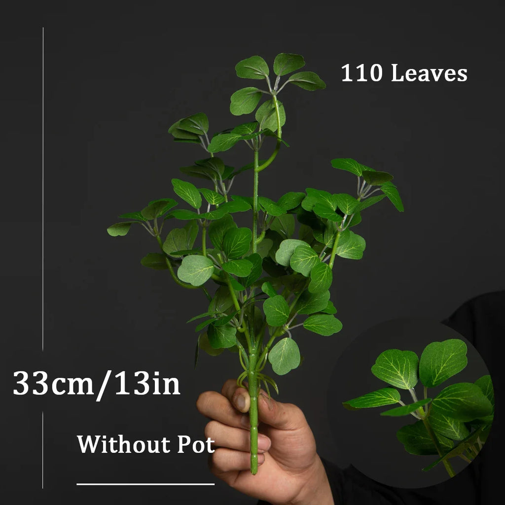 Artificial plants schefflera clover and eucalyptus for home decoration - D
