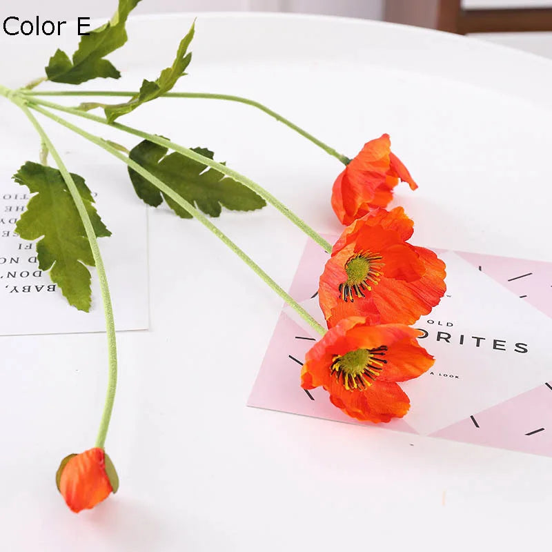 New garden decor artificial poppy flowers for party - E