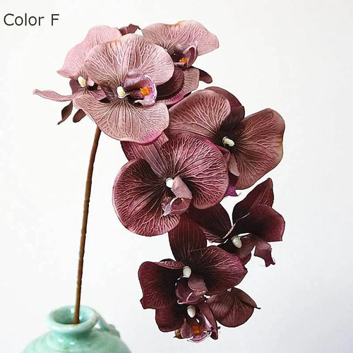 10 retro artificial orchid heads for elegant decorations
