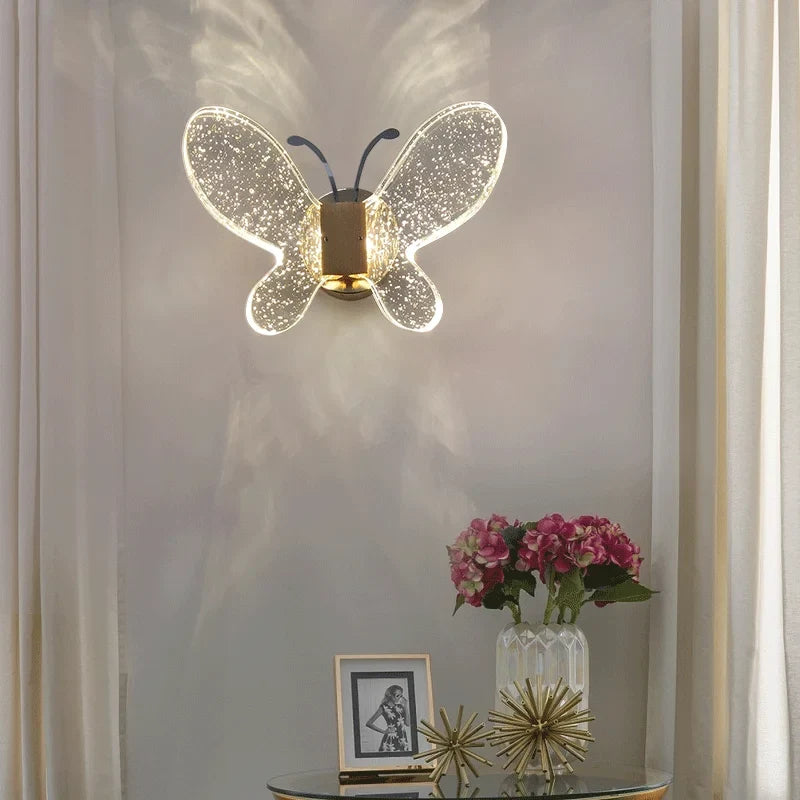 Wall sconce butterfly in modern crystal for interior decoration - view 3
