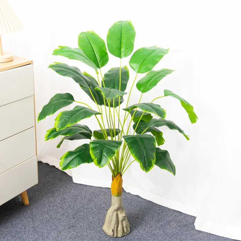 Artificial banana tropical plants with decorative palm leaves - 100cm 24 Leaves