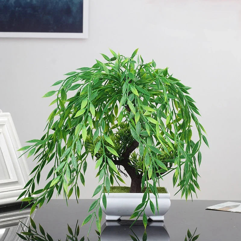 Artificial mini bonsai pot tree for interior and exterior decoration - One
