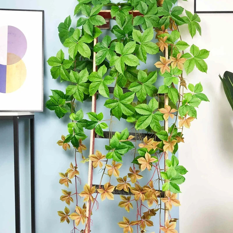 Artificial plants with large leaves for wall decoration