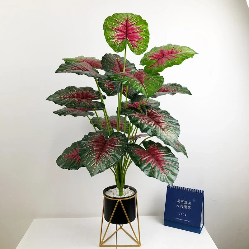 Tropical leaves monstera artificial palm for interior decoration - view 2