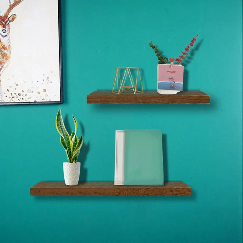 Wooden plant shelves decorative wall shelves for storage - view 4