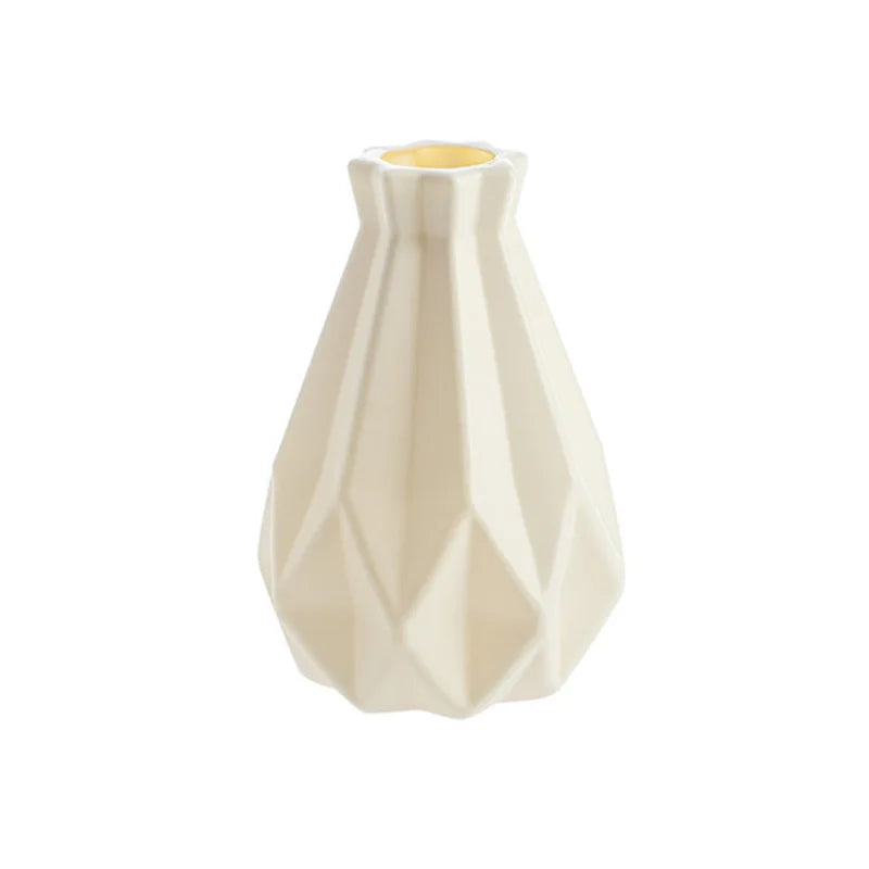 Nordic Style Plastic Vase Ornaments, Flower Arrangement, Home Living Room Decoration, Dried Flower Creative Art, Desktop decor - 3505 white