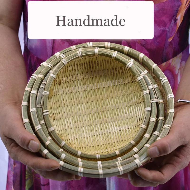 Natural Eco-Friendly Handmade Bamboo Basket, Rattan Storage Basket, Fruit, Vegetables, Bread, Home Organizer - view 6