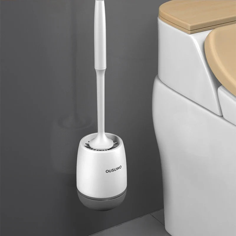 Long handle silicone wall cleaning brush - Gray Wall Mount