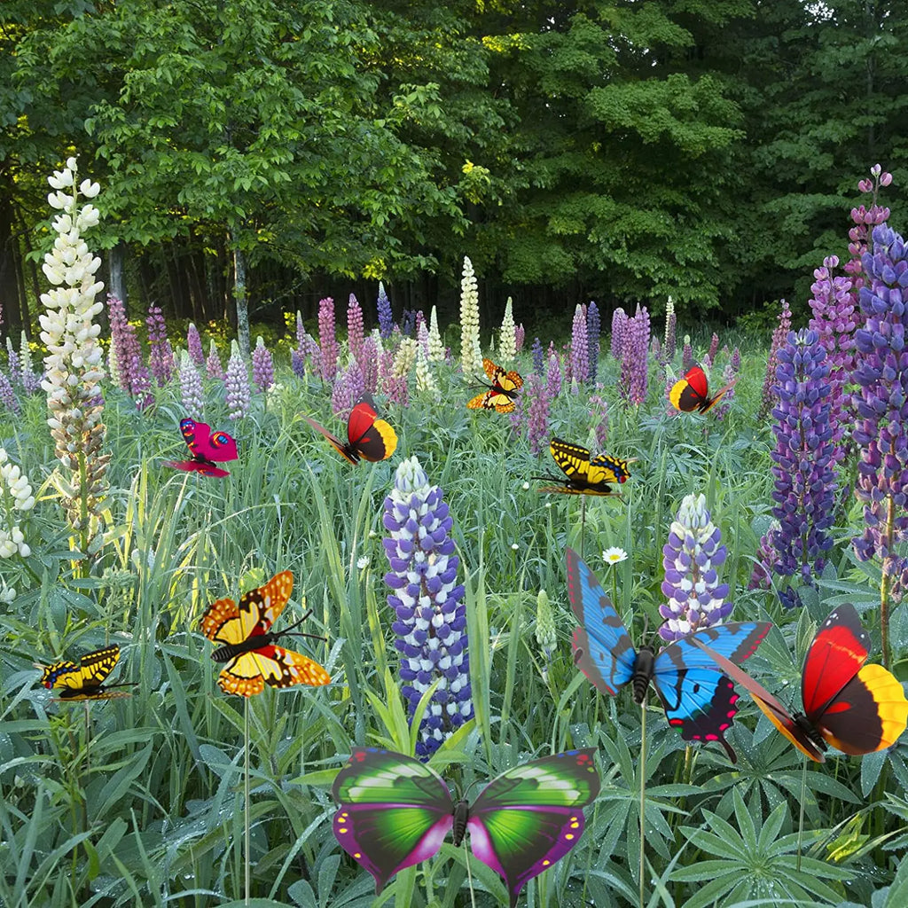 10 flower jars with coloured butterflies - view 3