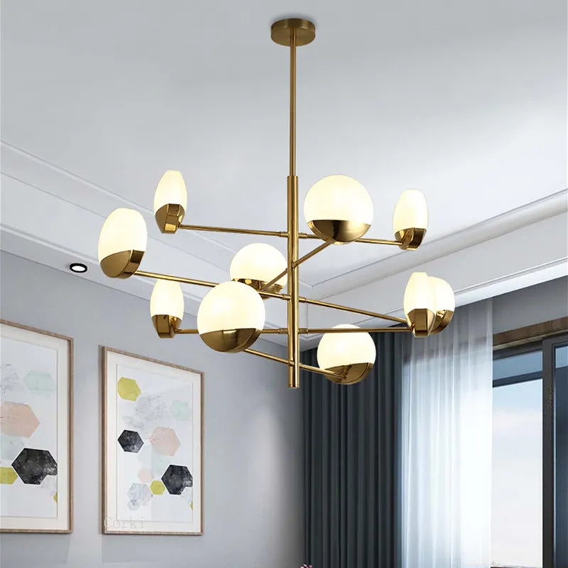 Modern LED glass chandelier creative design for elegant interior - view 2
